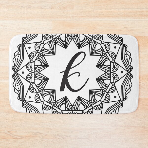 Item preview, Letter K Black Mandala Monogram designed and sold by ABulgov.