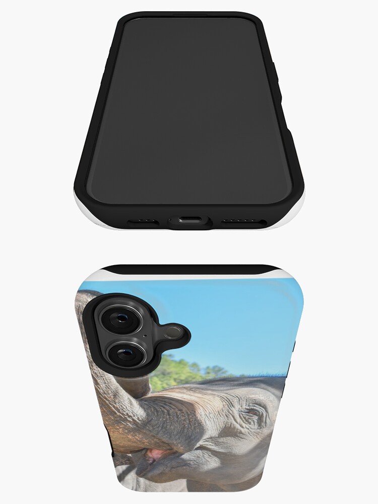 Thumbnail 3 of 4, iPhone Case, Thailand Ethical Elephant Sanctuary - Blue Daily Elephant Care designed and sold by ChloeDickenson.