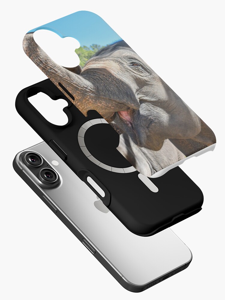 Thumbnail 2 of 4, iPhone Case, Thailand Ethical Elephant Sanctuary - Blue Daily Elephant Care designed and sold by ChloeDickenson.