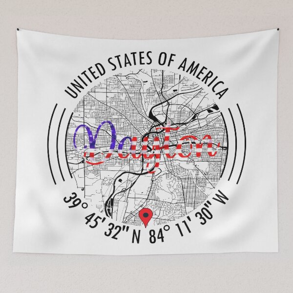 Item preview, Dayton, USA Road Map Art - Earth Tones designed and sold by hatimelhag.