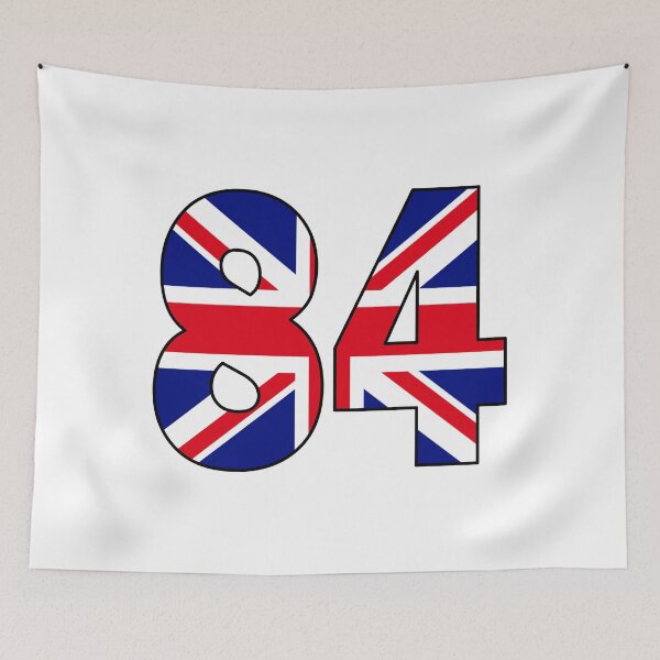Item preview, Number 84 with UK flag on the background designed and sold by AllShirts21.