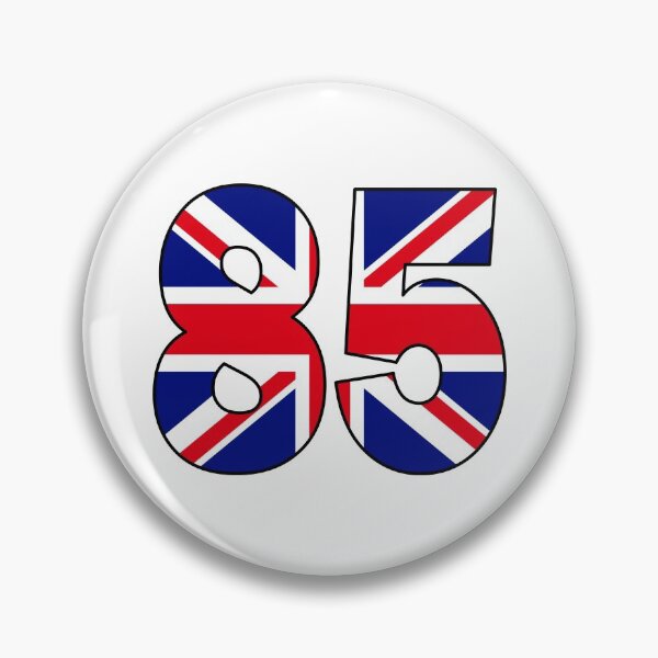Item preview, Number 85 with UK flag on the background designed and sold by AllShirts21.