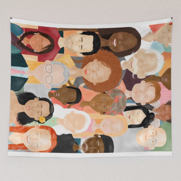 Item preview, llustration of people’s faces: men, woman, young and elderly of different races, ethnicities, colors, nations and religions  designed and sold by Trendsetter Images.