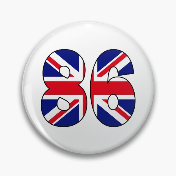 Item preview, Number 86 with UK flag on the background designed and sold by AllShirts21.