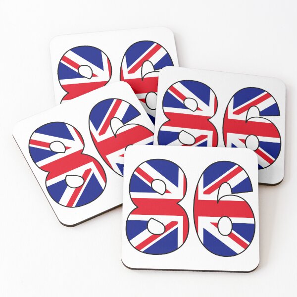 Item preview, Number 86 with UK flag on the background designed and sold by AllShirts21.
