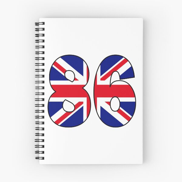 Item preview, Number 86 with UK flag on the background designed and sold by AllShirts21.