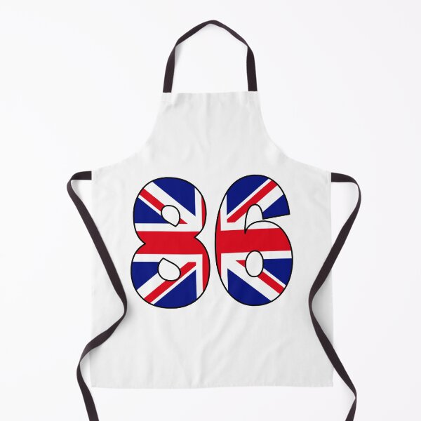 Item preview, Number 86 with UK flag on the background designed and sold by AllShirts21.