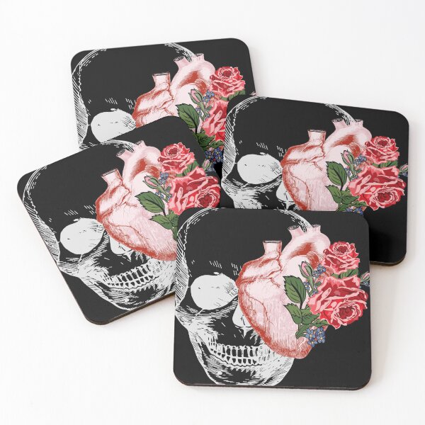 Item preview, Heart Roses Skull Halloween Image designed and sold by LizzyizzyDesign.