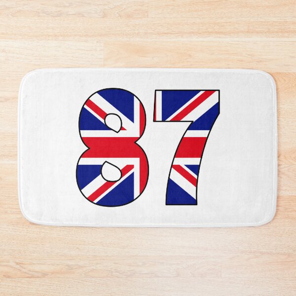 Item preview, Number 87 with UK flag on the background designed and sold by AllShirts21.