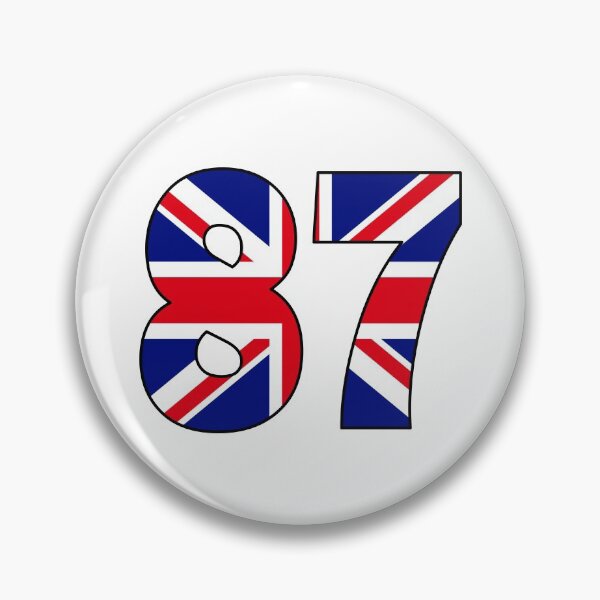 Item preview, Number 87 with UK flag on the background designed and sold by AllShirts21.
