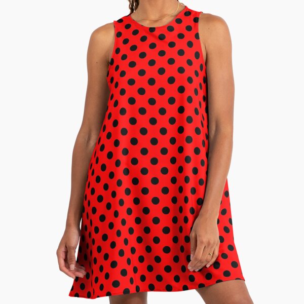 Black Polka Dots on Red Background" A-Line Dress for Sale by Bumblefuzzies  | Redbubble