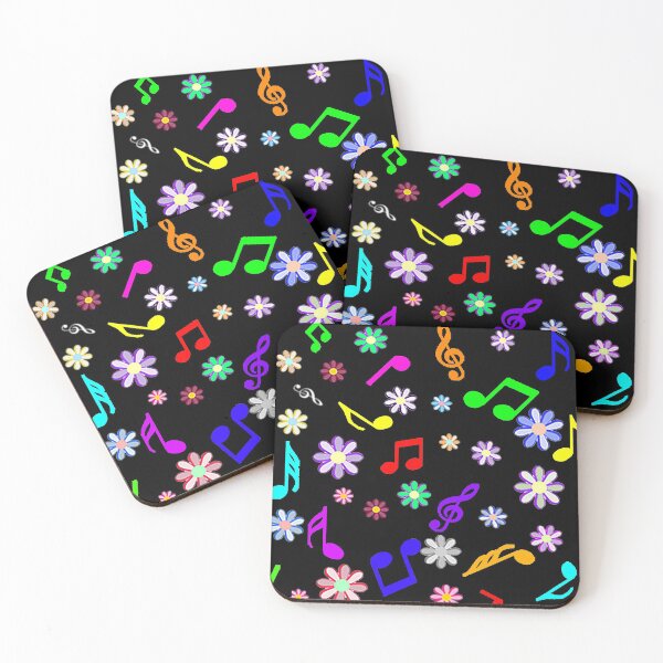 Item preview, colorful music notes and flowers designed and sold by med-leghdaich.