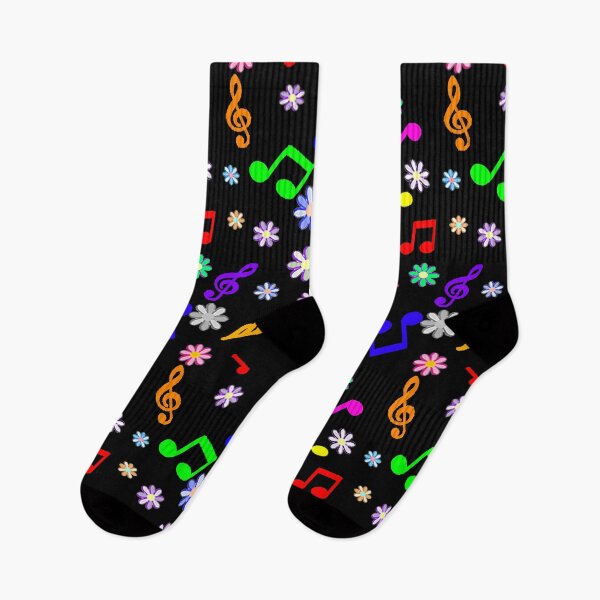 Item preview, colorful music notes and flowers designed and sold by med-leghdaich.