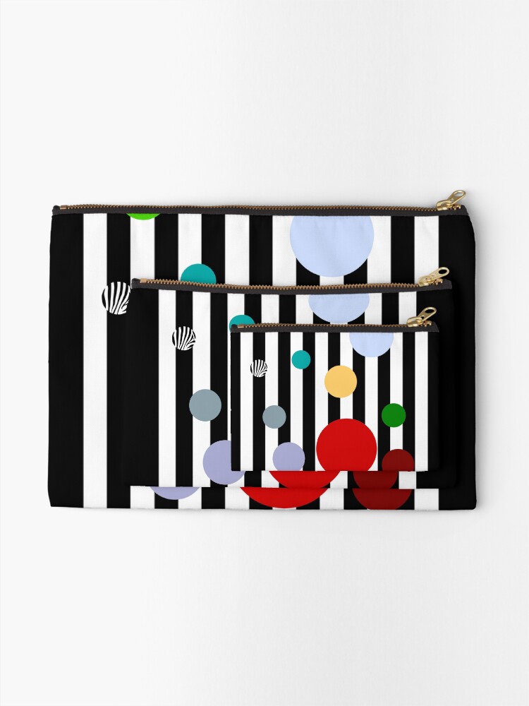 Alternate view of Geometrics- Stripes and Polka Dots Zipper Pouch