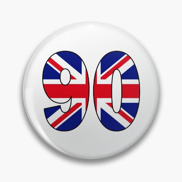 Item preview, Number 90 with UK flag on the background designed and sold by AllShirts21.