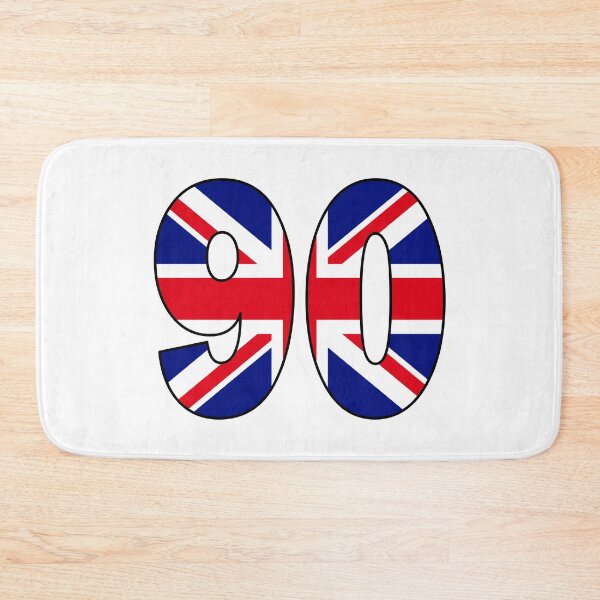 Item preview, Number 90 with UK flag on the background designed and sold by AllShirts21.