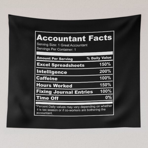 Item preview, Accountant Nutrition Facts designed and sold by TopDawgDesigns.