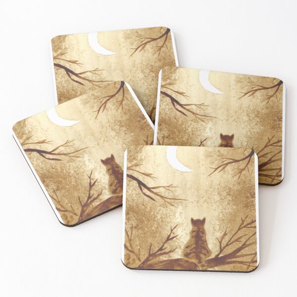 Item preview, Coffee Painting - Cat and the Moon designed and sold by BeanyCoffee.