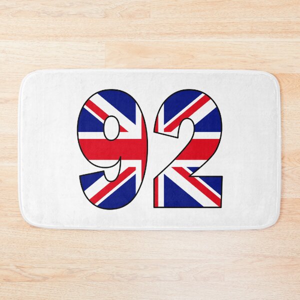Item preview, Number 92 with UK flag on the background designed and sold by AllShirts21.