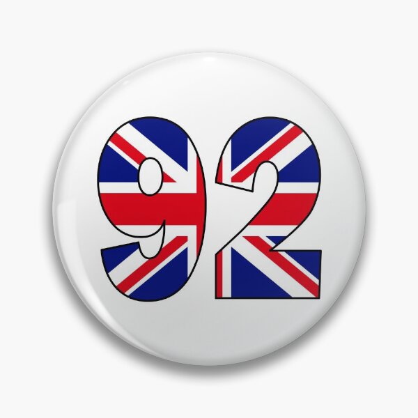 Artikelvorschau, Nummer 92 mit UK-Flagge im Hintergrund entworfen und verkauft von AllShirts21.