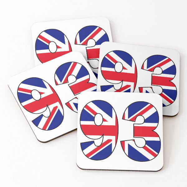Item preview, Number 93 with UK flag on the background designed and sold by AllShirts21.