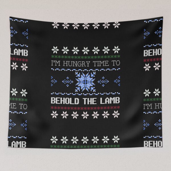 Item preview, Behold The Lamb Fun Thanks Giving Meal Christmas Lunch Snow Flake Christmas Sweater Design Artwork designed and sold by CreatedbyJR.