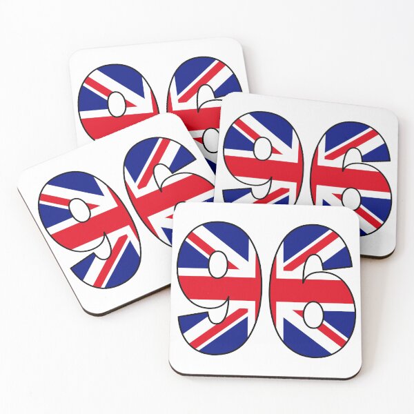 Item preview, Number 96 with UK flag on the background designed and sold by AllShirts21.
