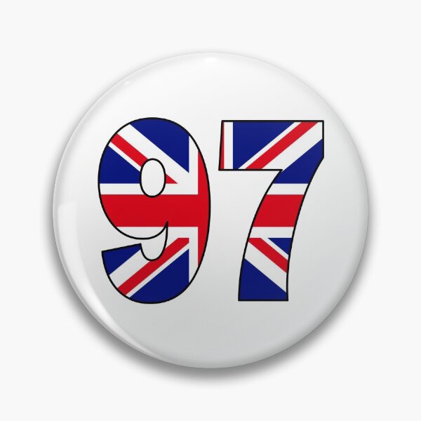 Item preview, Number 97 with UK flag on the background designed and sold by AllShirts21.