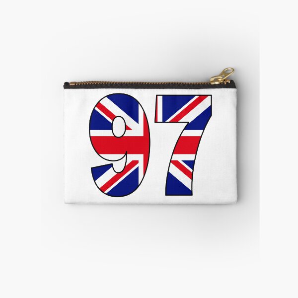 Item preview, Number 97 with UK flag on the background designed and sold by AllShirts21.