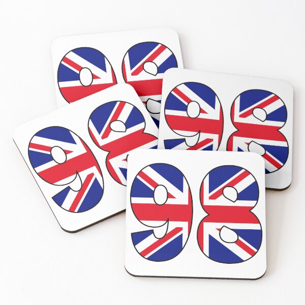 Item preview, Number 98 with UK flag on the background designed and sold by AllShirts21.