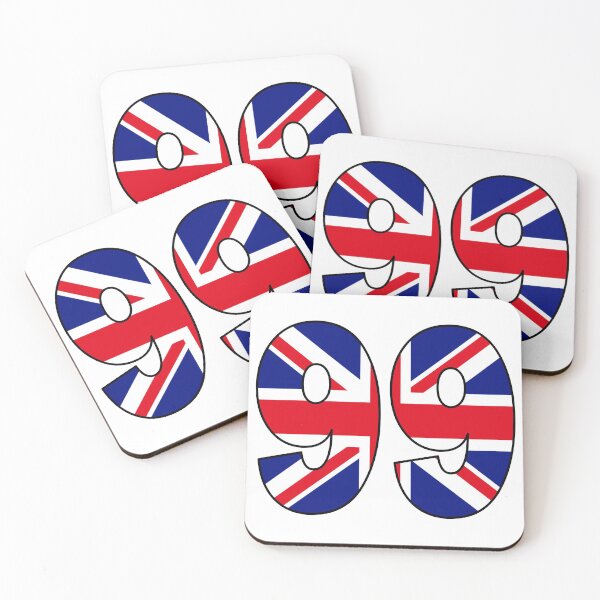 Item preview, Number 99 with UK flag on the background designed and sold by AllShirts21.