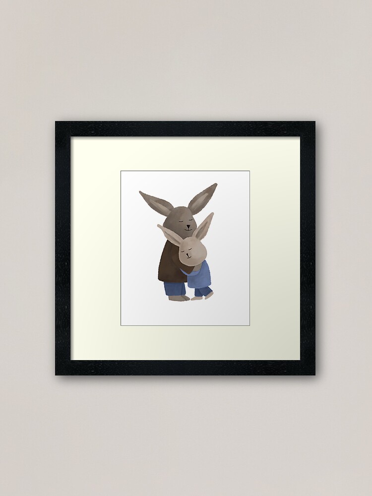 Thumbnail 2 of 7, Framed Art Print, Bunny Hug designed and sold by MatejaLukezic.