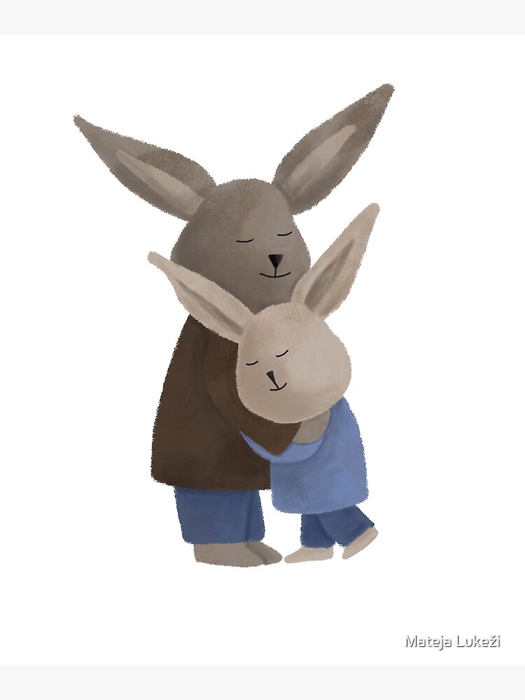 Thumbnail 7 of 7, Framed Art Print, Bunny Hug designed and sold by MatejaLukezic.