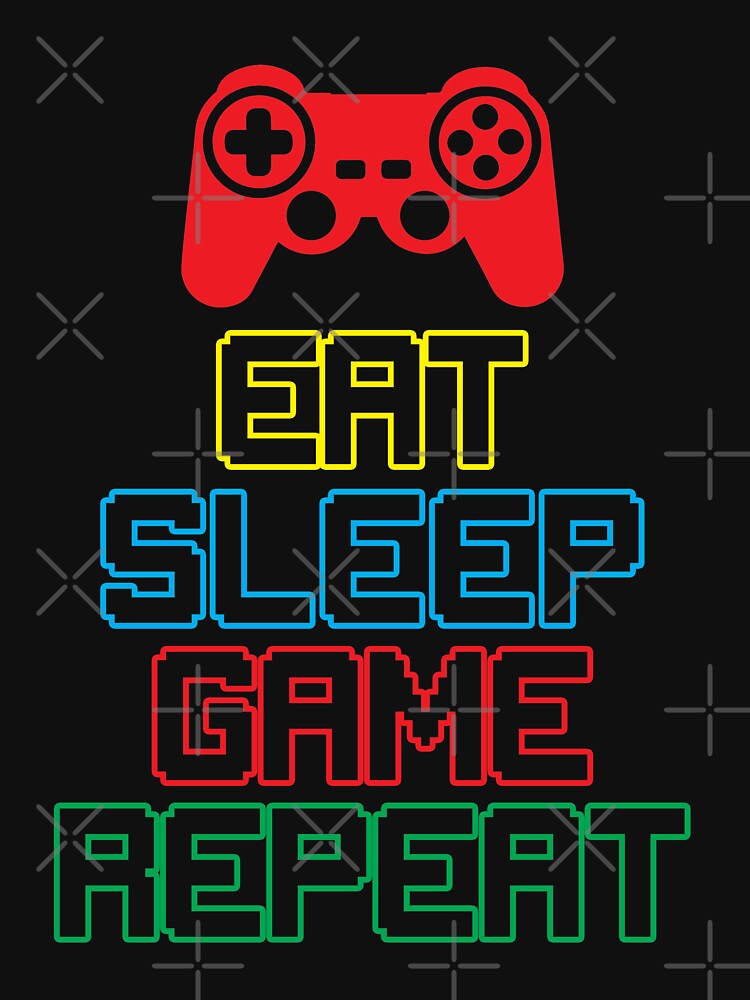 Funny Gamer Eat Sleep Game Repeat Design by NextLVLShirts