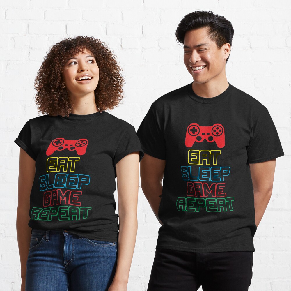 Funny Gamer Eat Sleep Game Repeat Design Classic T-Shirt