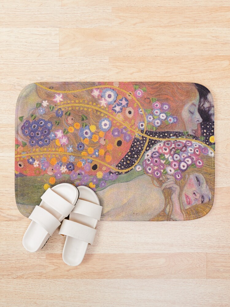 Wasserschlangen Gustav Klimt Badematte Von Iconicpaintings Redbubble