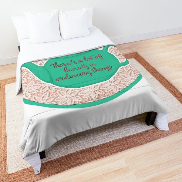 There’s a Lot of Beauty in Ordinary Things Teal Teapot Comforter