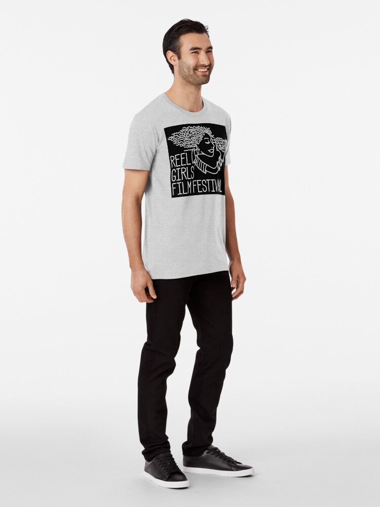 Alternate view of Reel Girls Logo on Black Premium T-Shirt