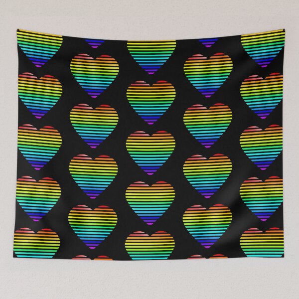 Item preview, Striped rainbow love heart on black designed and sold by EngineerGoC.