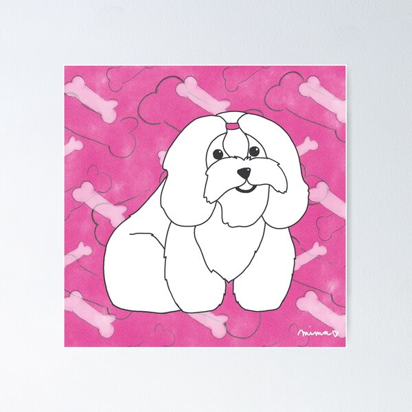 Coton de Tulear Pink Poster