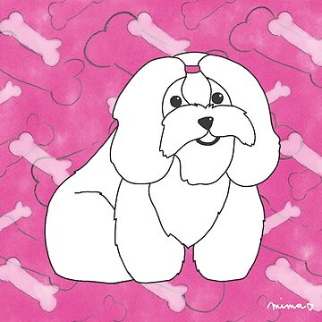 Artwork thumbnail, Coton de Tulear Pink by Mateja Lukežič