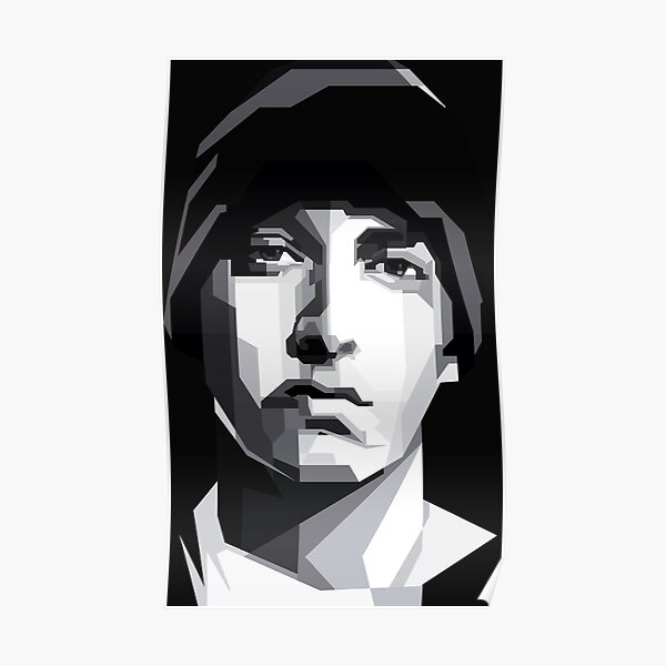 Eminem Black White Poster