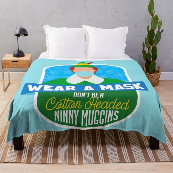 Item preview, Wear a Mask. Don't Be a Cotton Headed Ninny Muggins | Funny Christmas Hydro Sticker designed and sold by SLAG-Creative.