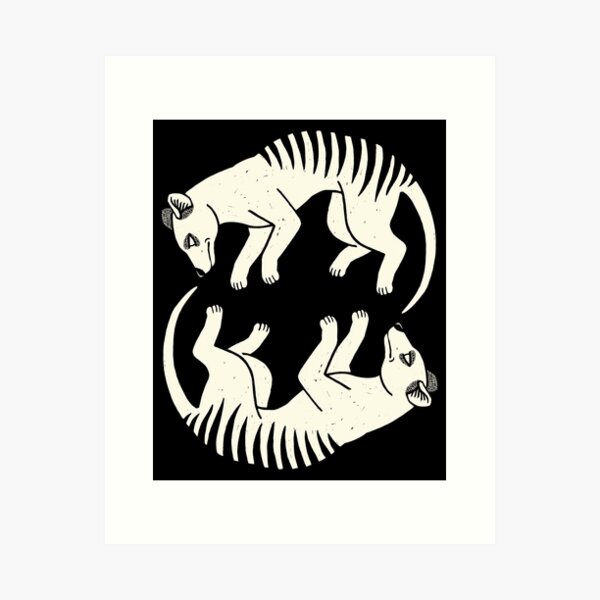 Item preview, Thylacine Lovers - Woodcut 4 designed and sold by Veymoth.