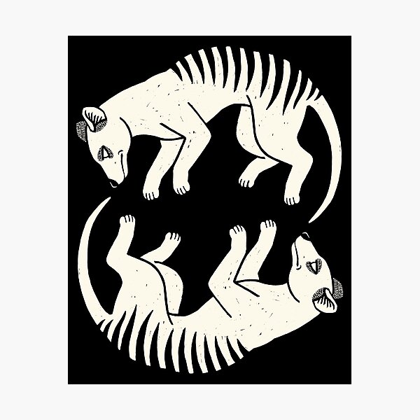Item preview, Thylacine Lovers - Woodcut 4 designed and sold by Veymoth.