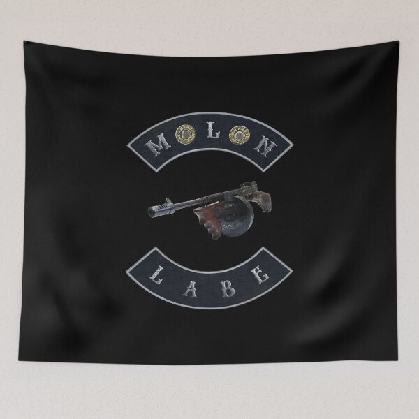 Item preview, Tommy Gun Molon Labe double 45 ACP black background designed and sold by MadBadDangerous.