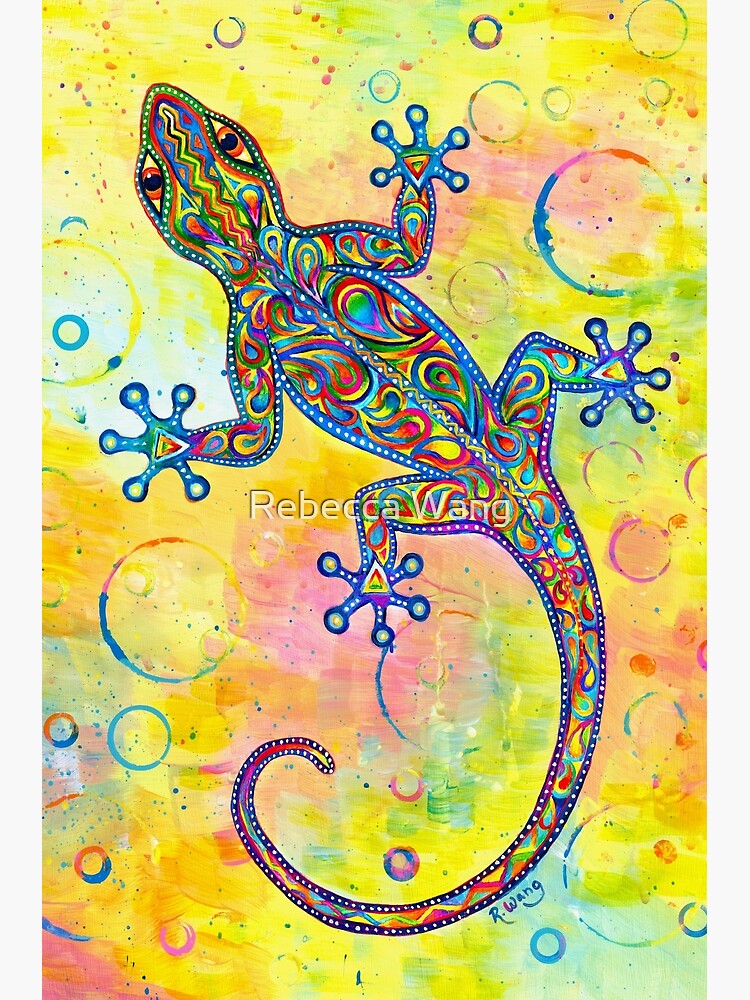 Electric Gecko Psychedelic Paisley Lizard by lioncrusher