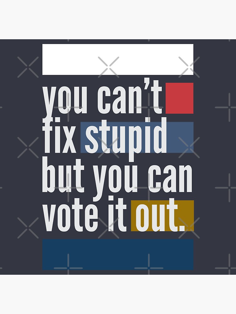 You can't fix stupid but you can vote it out by heymiki