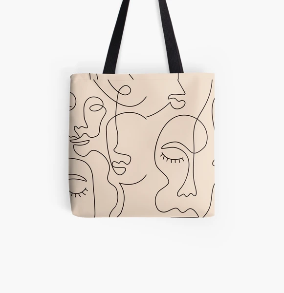 Abstract Faces Tote Bag for Sale by Tinteria