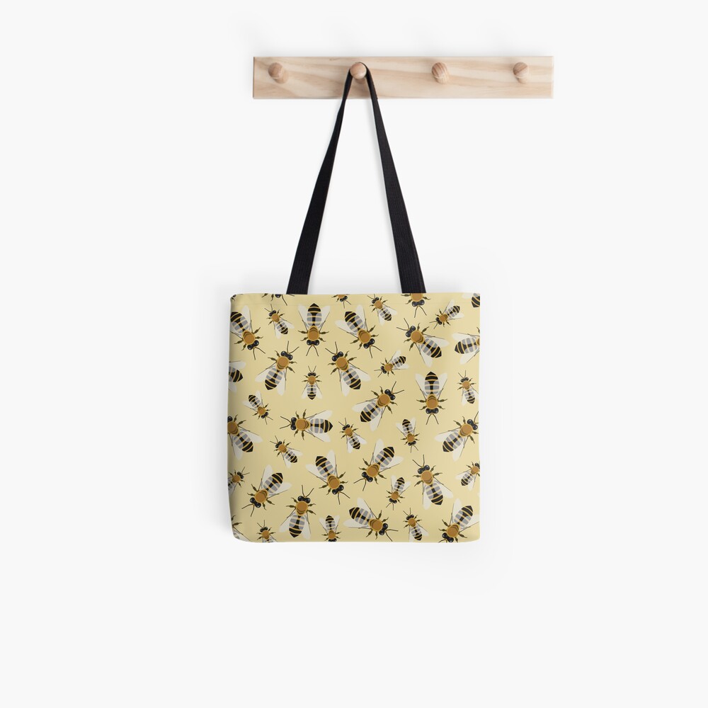 "Honey Bee Pattern" Tote Bag by RamenHood Redbubble